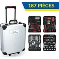 Produktbild: Kinzo Werkzeugkoffer 187-teilig Werkzeugkiste Set Trolley-Chrom-Vanadium Stahl
