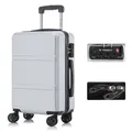 Produktbild: yonsly Premium Reisekoffer TSA-Schloss,YKK-Reißverschluss Hartschalen-Koffer Trolley Kabinenkoffer Rollkoffer Suitcase Handgepäck (Silber, M)