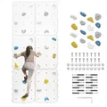 Produktbild: MAMOI® Indoor-Kletterwand mit Griffen, 4 Module, moderne Kletterwand für das Zimmer, weiße Holzwerkstoffplatte, Kletterset zur Montage, 100% ECO