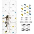 Produktbild: MAMOI® Indoor-Kletterwand mit Griffen, 4 Module, moderne Kletterwand für das Zimmer, weiße Holzwerkstoffplatte, Kletterset zur Montage, 100% ECO - Weiß