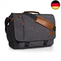 Produktbild: Estarer Laptoptasche 17 Zoll Umhängetasche Canvas für Arbeit Uni Grau