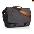 Produktbild: ESTARER Laptoptasche 17 Zoll Umhängetasche Canvas für Arbeit Uni Grau