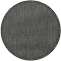 Produktbild: Carpetsale24 In- & Outdoor Teppich Wetterfest 120 cm Rund Einfarbig Schwarz - Wasserfest,Flachgewebe, für Balkon, Garten, Terrasse, Küchenteppich
