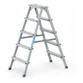 Produktbild: ZARGES Stufenstehleiter Alu 2x5 Stufen 2seitig Plattform-H1200mm mPerlongurte