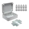 Produktbild: ARLI Abzweigdose IP67 190x145x80 mm mit Deckel + Montageplatte + 10x Kabelverschraubung M25 Feuchtraumdose Elektrogehäuse RAL7035 Grau Halogenfrei Aufputzdose