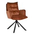 Produktbild: Duhome Esszimmerstuhl mit Armlehnen Schminktischstuhl aus Chenille 360° Drehbar Automatische Rückstellfunktion Sessel für Schlafzimmer Wohnzimmer Büro, Orange