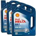 Produktbild: 3x5 Liter Shell Helix HX7 5W-40 Motorenöl 5W40 Motoröl A3 B4 Fiat MB VW API SP