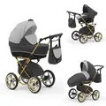Produktbild: Klassischer Kinderwagen Sorento Gold 4 in 1 inkl. Sportsitz und Autositz in 19 Farben