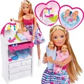 Produktbild: Puppe Steffi Zwillingsschwangerschaft, 2 Bobbys, Kommode + Zubehör