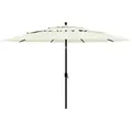 Produktbild: vidaXL Sonnenschirm mit Aluminium-Mast 3-lagig Sandfarbe 3,5 m