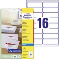 Produktbild: AVERY Zweckform J8162-25 Adressetiketten/Adressaufkleber (400 Etiketten, 99,1x33,9mm auf A4, bedruckbar, selbstklebend, für DIN lang Briefkuverts, Papier matt, Inkjet-Drucker) 25 Blatt, weiß