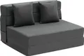 Produktbild: VEVOR 3-in-1-Klappsofa mit 2 Kissen und waschbarem Bezug, 25D-Memory-Schaum, Wohnzimmer-Schlafzimmer-Sofa, Dunkelgrau (TWIN XL / 1950 x 1005 x 150 mm)