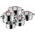 Produktbild: WMF Kochtopfset Function 4, Edelstahl, Metall, 5-teilig, 16 cm,20 cm,16 cm, rostfrei, Abgießfunktion,mit Silikonring, backofengeeignet, Kochen, Töpfe, Topfsets