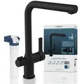 Produktbild: AQUASTAR PRO Trinkwasser-Spültischarmatur, Schwarz matt, mit Filtersystem