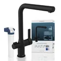 Produktbild: SCHÜTTE 99860 AQUASTAR PRO Trinkwasser-Spültischarmatur mit Filtersystem, 3 Wege Küchenarmatur, Küchenarmatur mit Wasserfilter gegen Kalkrückstände und Schwermetalle, Schwarz
