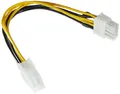 Produktbild: Delock Kabel Power PCIE 6 Pin Bu > 8 Pin St PCIE, Schwarz, Weiß, Gelb, PCIE 6 Pi