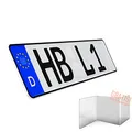 Produktbild: 1 Stück KFZ Kennzeichen 38cm x 11cm Nummernschild 380mm x 110mm Wunschkennzeichen DIN zertifiziert Autokennzeichen auch für Fahrradträger Anhänger LKW Wunschprägung amtliches Kennzeichen Autoschild
