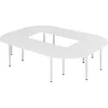 Produktbild: bümö Konferenztisch O-Form 320x240 cm großer Besprechungstisch in weiß, Besprechungstisch mit Chromfüßen, Meetingtisch für 10 Personen, Tisch für