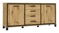 Produktbild: Forte TRONDHEIM Sideboard mit 4 Schubladen und 2 Türen, Holzwerkstoff, Artisan Eiche/Schwarz Eiche, B x H x T: 178,4 x 81,3 x 41,5 cm
