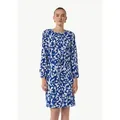 Produktbild: comma Minikleid Midikleid (1-tlg) Loose Fit, langarm, Muster, Print, Bindegürtel blau 36 EU