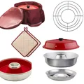 Produktbild: Omnia Backofen Kit 1 Sparset 5 teilig inkl. Campingofen, Aufbackgitter, Backform
