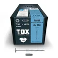 Produktbild: TOX Holzbauschrauben TIMBR TK 8,0 x 100 mm, blau verzinkt mit Tellerkopf, TX40, Schrauben für leichtes Eindrehen und hohe Tragfähigkeit im Holzbau, 50 Stück im Karton, inkl. 1x Bit, 1120804180100