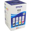 Produktbild: 4 Epson Nachfülltinten C13T00S64A 103 Multipack KCMY