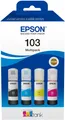 Produktbild: Epson 103 Multipack - 4er-Pack - Schwarz, Cyan, Magenta, Gelb - original - Nachfülltinte - für Epson L1210, L3210, L3211, L3256, L3260, L3266, EcoTank L11050, L1250, L3210, L3250, L3260