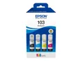 Produktbild: Epson 103 / T00S6 / C13T00S64A Tinten Sparset schwarz, cyan, magenta, gelb (4 St