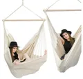 Produktbild: eyepower Hängestuhl XXL Hängesessel Hängestuhl Baumwolle Hängesitz, 185 x 130 x 155 cm