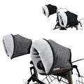 Produktbild: SENIORI Rollator/Rollstuhl HANDWÄRMER Muff Handmuff Handschuhe für Gehhilfe mit warme Fleece (2 Stück) Gehwagen Zubehör (B - Schwarz + Grau Polar)