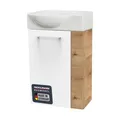 Produktbild: Gäste WC Set SBC 2-tlg 45 cm Weiß Badezimmerschrank Badmöbel Fackelmann MILANO