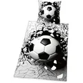 Produktbild: Herding Bettwäsche-Set  3D Fußball ¦ mehrfarbig ¦ Maße (cm): B: 135 H: 1