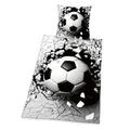 Produktbild: Herding 3D Fußball Bettwäsche Set 135x200cm Bettbezug Baumwolle Renforcé