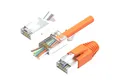 Produktbild: RedStar24 Netzwerkstecker 10x Rj45 Stecker Cat 7 Netzwerkstecker Pass Through, (CAT7 Pass Trough Netzwerkstecker, Orange 10 Stück)