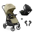 Produktbild: hauck Shop N Care Travel Set, Olive - 2in1 Kombikinderwagen ab Geburt bis 22 kg - mit i-Size Babyschale und Buggy mit Liegefunktion, Snack-Tablett & Becherhalter, UPF 50+, Klein Zusammenklappbar