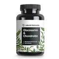 Produktbild: natural elements Glucosamin & Chondroitin – 180 Kapseln – mit Vitamin C für eine normale Kollagenbildung* – hochdosiert, ohne unnötige Zusätze – in Deutschland produziert & laborgeprüft