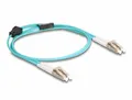Produktbild: Delock 87907 Glasfaser LWL Anschlusskabel 1m Aquablau [1x LC-Stecker - 1x LC-Stecker] 50/125 µ Multimode OM3