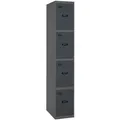 Produktbild: PROREGAL Spind AMEGO HxBxT 180 x 30 x 50 cm 4 Abteile Grundmodul Anthrazit-Anthrazit Schließfach Garderobe