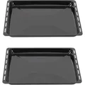 Produktbild: ICQN Backblech 422 x 370 x 30 mm Set, Emailliert Fettpfanne für Backofen und Herd, Passend für ELECTROLUX, AEG, IKEA, ZANUSSI, JUNO, ZOPPAS, Krat...