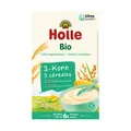 Produktbild: Holle Bio-Vollkorngetreidebrei 3-Korn 250g - glutenfrei, milchfrei