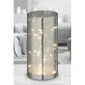 Produktbild: 1.06 LED Lichterglas mit warmweißer Draht Lichterkette - 9x20 cm - Timer - Silber