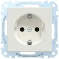 Produktbild: Merten MEG2300-0319 Schutzkontakt-Steckdose, erhöhter Berührungsschutz, Steckklemmen, System M, polarweiß glänzend