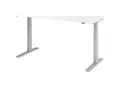 Produktbild: UPLINER-K - Schreibtisch, elektrisch höhenverstellbar, mit Tastschalter, BxT 1800 x 800 mm, weiß/alusilber kaiserkraft