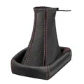 Produktbild: Schaltsack Schalthebelmanschette kompatibel mit Opel Astra G Bj. 1998-2009 Echtleder schwarz mit roter Naht
