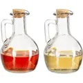 Produktbild: 4 X Öl- & Essigkanne, Glasflaschen Mit Korken, Runde Ölfläschchen Für Öl & Essig, Essigspender Je 180 Ml, Transparent