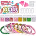 Produktbild: Geschenk Mädchen 5 6 7 8 9 Jahre, Bastelset Kinder ab 6 Jahre Glitzer Armbänder Selber Machen Spielzeug ab 4-6 Jahre Kinder Basteln Mädchen Geschenke 7 8 9 Jahre Freundschaftsarmbänder Selber Machen