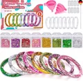 Produktbild: Geschenk Mädchen 5 6 7 8 9 Jahre, Bastelset Kinder ab 6 Jahre Glitzer Armbänder 