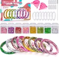 Produktbild: Geschenk Mädchen 5 6 7 8 9 Jahre, Bastelset Kinder ab 6 Jahre Glitzer Armbänder