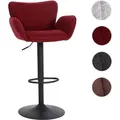 Produktbild: Barhocker HWC-M67, Drehstuhl Barstuhl, mit Armlehne Fußablage drehbar Stoff/Textil Eisen FSC® ~ bordeaux Fuß schwarz